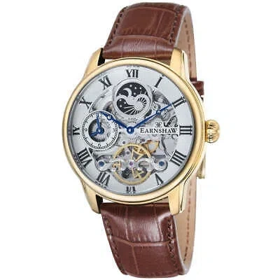 Pre-owned Thomas Earnshaw Longitude Automatic Gold Brown White Watch - Brand