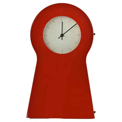 Pre-owned Thomas Eriksson Vintage Wall Clock By  For Ikea, Plastic & Metal, Italy In Red