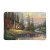 Thomas Kinkade A Peaceful Retreat Memory Foam Bath Rug In Green
