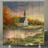 Thomas Kinkade Chapel Of Reflection Shower Curtain In Green