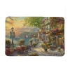 Thomas Kinkade French Riviera Cafe Memory Foam Bath Rug In Green