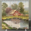 Thomas Kinkade Red Barn Retreat Shower Curtain In Red