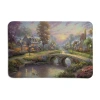 Thomas Kinkade Sunset On Lamplight Memory Foam Bath Rug In Green