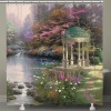 Thomas Kinkade The Garden Of Prayer Shower Curtain In Green