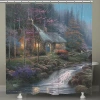 Thomas Kinkade Twilight Cottage Shower Curtain In Purple