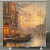 Thomas Kinkade Venetian Cafe Shower Curtain In Brown