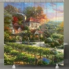 Thomas Kinkade Wine Country Living Shower Curtain In Green