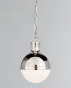 Thomas O'brien Hicks 1-light Small Polished-nickel Pendant In Polished Nickel