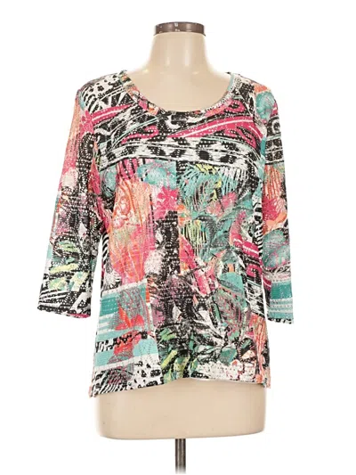 Pre-owned Thomas Pink 3/4 Sleeve Top Teal Scoop Neck Tops