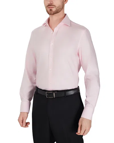 Thomas Pink Diagonal Textured Solid Dress Shirt In Pink