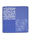 Thomas Pink Pattern Quadrant Pocket Square In Blue