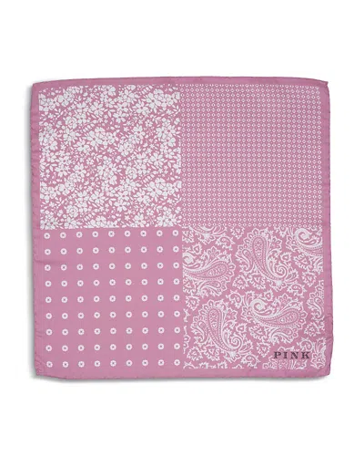 Thomas Pink Pattern Quadrant Pocket Square In Pink