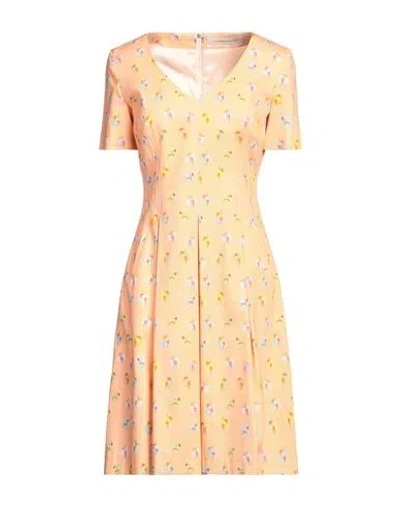 Thomas Rath Woman Midi Dress Apricot Size 14 Cotton, Elastane In Orange
