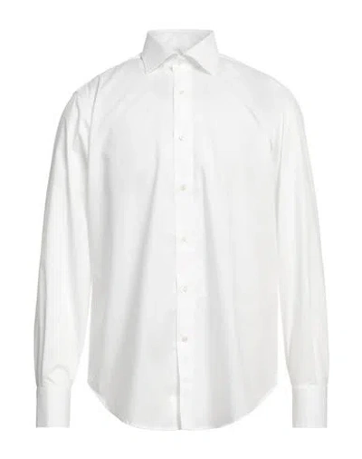 Thomas Reed Man Shirt White Size 16 Cotton, Elastane