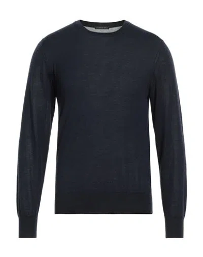 Thomas Reed Man Sweater Midnight Blue Size S Cashmere, Silk