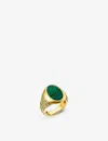 Thomas Sabo Womens Green Engraved 18ct Yellow Gold-plated Sterling Silver And Malachite Ring In Green