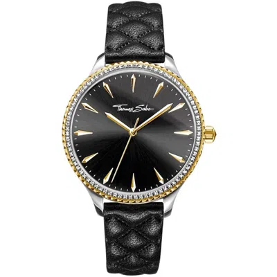 Thomas Sabo Leather Dress Women's Watch In Black