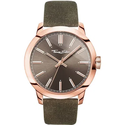 Thomas Sabo Leather Men's Watch In Green