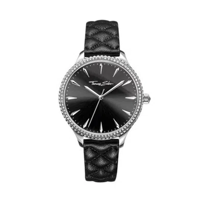 Thomas Sabo Leather Women's Watch In Black