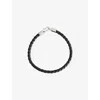 Thomas Sabo Mens Green Braided Sterling-silver And Leather Bracelet In Black