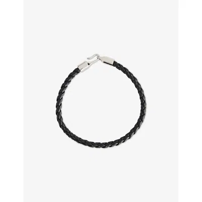 Thomas Sabo Mens Black Braided Sterling-silver And Leather Bracelet