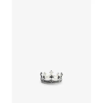 Thomas Sabo Mens Black Crown Sterling-silver Ring In Multi