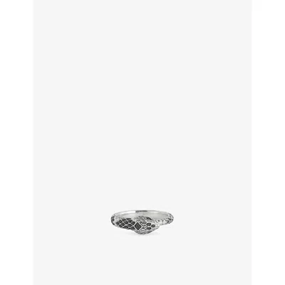 Thomas Sabo Mens  Blackened Snake 925 Sterling Silver Ring In Metallic