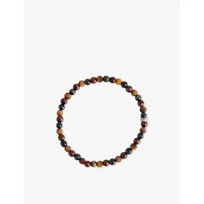 Thomas Sabo Mens Blue Talisman Sterling-silver And Tiger-eye Beaded Bracelet In Multi