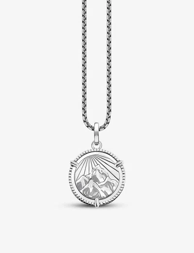 Thomas Sabo Elements Of Nature Blackened Sterling Silver Necklace In Green