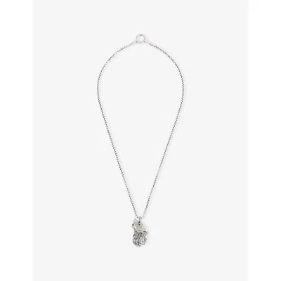 Thomas Sabo Mens  Venetian Wolf Sterling-silver Necklace Set In Burgundy