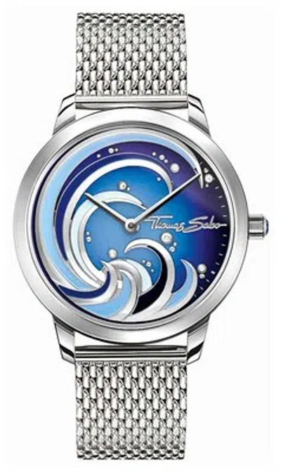 Pre-owned Thomas Sabo Ocean Vibes (33mm) Blue Wave Dial / Stainless Steel
