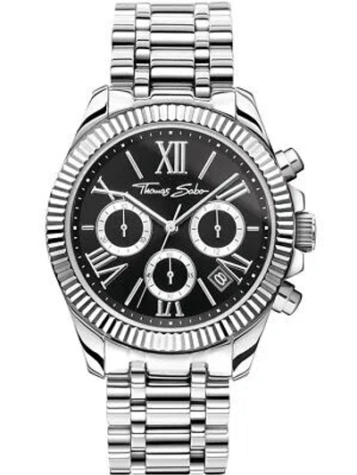 Pre-owned Thomas Sabo Wa0396-201-201 Divine Chronograph Unisex 38mm 10atm