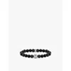 Thomas Sabo Womens 925 Blackened Silver Obsidian Engraved Sterling-silver, Obsidian, And Zirconia Beaded Bracele In 925 Blackened Silver