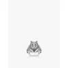 Thomas Sabo Womens 925 Blackened Silver Rebel Wolf Sterling-silver And Zirconia Signet Ring In 925 Blackened Silver