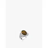 Thomas Sabo Womens 925 Blackened Silver Sterling-silver, Tiger's Eye And Zirconia Signet Ring In 925 Blackened Silver