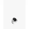 Thomas Sabo Womens 925 Blackened Silver 925 Sterling-silver, Zirconia And Onyx Signet Ring In 925 Blackened Silver