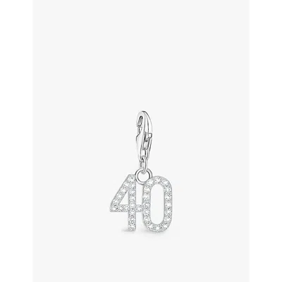 Thomas Sabo Womens 925 Silver & Cz '40' 925 Sterling-silver And Zirconia Pendant Charm