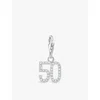 Thomas Sabo Womens 925 Silver & Cz '50' 925 Sterling-silver And Zirconia Pendant Charm In 925 Silver & Cz