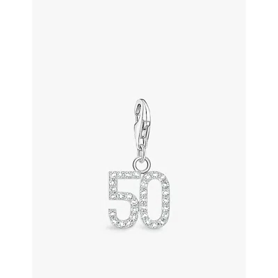 Thomas Sabo Womens 925 Silver & Cz '50' 925 Sterling-silver And Zirconia Pendant Charm