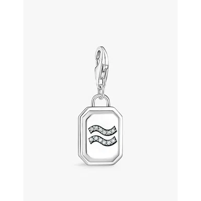 Thomas Sabo Womens  Aquarius Crystal-embellished Sterling-silver And Cubic Zirconia Charm In 925 Silver & Cz
