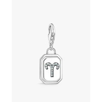Thomas Sabo Womens  Aries Sterling-silver And Cubic Zirconia Charm In 925 Silver & Cz