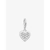 Thomas Sabo Womens  Charm Club Glitter Heart Sterling-silver And Zirconia Charm In 925 Silver & Cz