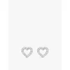 Thomas Sabo Womens  Heart-shaped Large 925 Sterling Silver And Cubic Zirconia Stud Earrings In 925 Silver & Cz