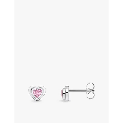 Thomas Sabo Womens  Heart 925 Sterling-silver And Zirconia Stud Earrings In 925 Silver & Cz