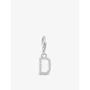 Thomas Sabo Womens  Letter D Sterling-silver And Cubic Zirconia Pendant Charm In 925 Silver & Cz