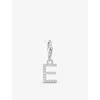 Thomas Sabo Womens  Letter E Sterling-silver And Cubic Zirconia Pendant Charm In 925 Silver & Cz