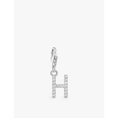 Thomas Sabo Womens  Letter H Sterling-silver And Cubic Zirconia Pendant Charm In 925 Silver & Cz