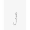 Thomas Sabo Womens  Letter J Sterling-silver And Cubic Zirconia Pendant Charm In 925 Silver & Cz