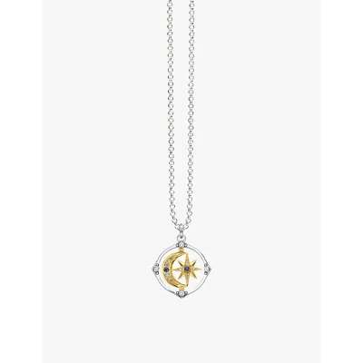 Thomas Sabo Womens 925 Silver & Cz Star And Moon 18ct Yellow Gold-plated Sterling Silver, Zirconia And Glass Pen