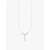 Thomas Sabo Womens  Y-shaped Sterling-silver And Zirconia Pendant Necklace In 925 Silver & Cz